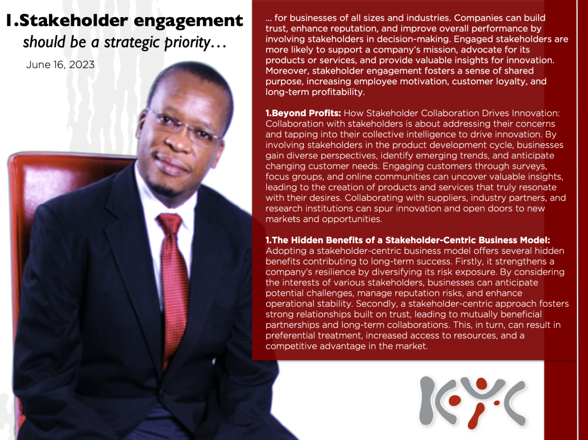 The role of stakeholders goes far